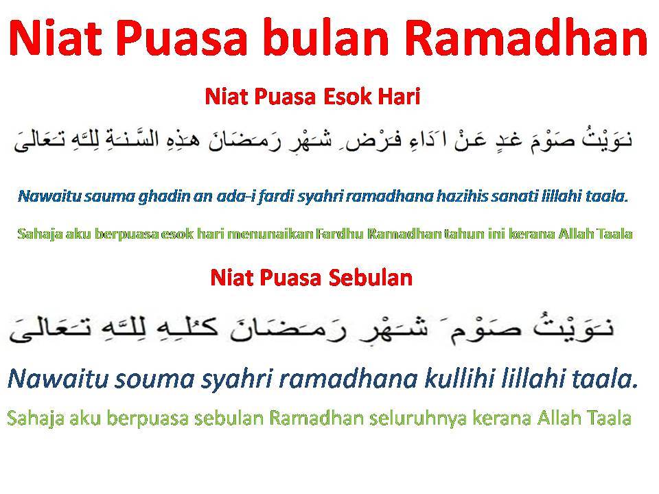 Niat puasa di bulan Ramadhan  Doa Ayat dan Zikir